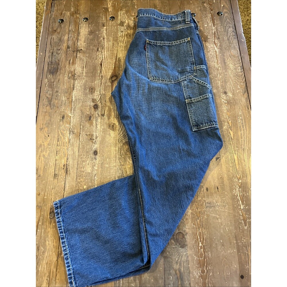 Vintage Levis Jeans Mens 36x32 Carpenter Loose Straight Blue Y2K Baggy Workwear